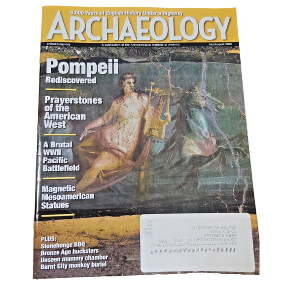 Archaeology Magazine Pompeii Mesoamerican Statues WWII Battlefield July Aug 2019 - Picture 1 of 6